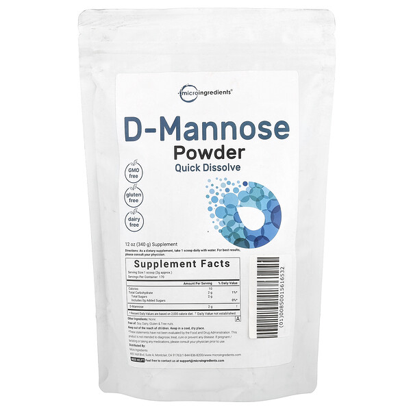 D-Mannose Powder (Порошок), 12 oz (Унции) (340 g) Micro Ingredients