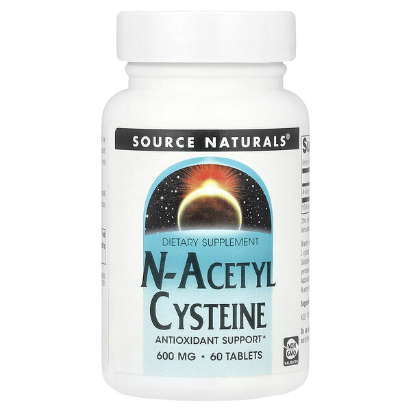 N-Acetyl Cysteine, 600 mg, 60 Tablets (Таблетки) Source Naturals