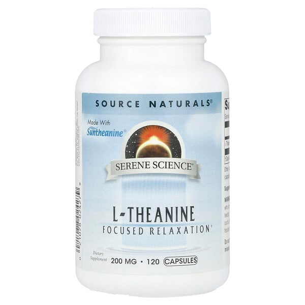 Serene Science®, L-theanine, 200 mg, 120 Capsules (Капсулы) Source Naturals