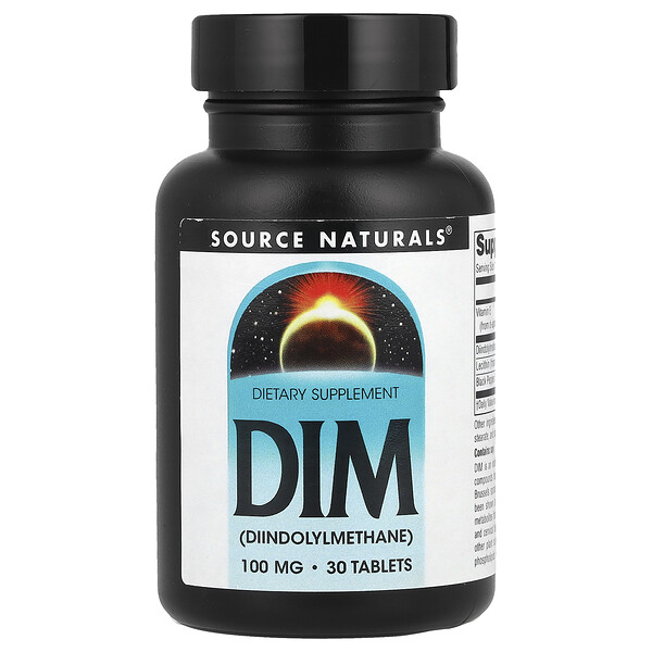 DIM, 100 mg, 30 Tablets (Таблетки) Source Naturals