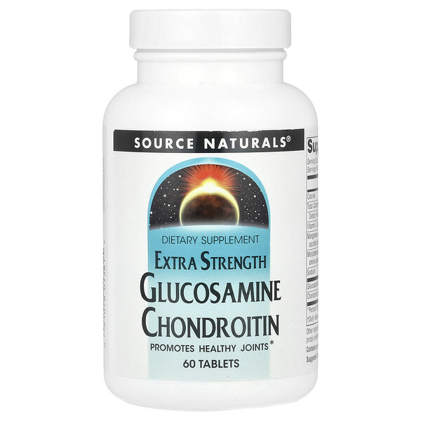 Glucosamine Chondroitin, Extra Strength, 60 Tablets (Таблетки) Source Naturals