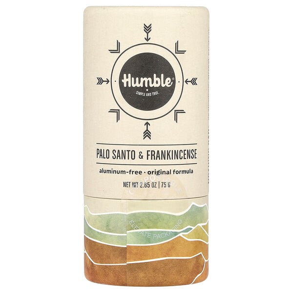 Aluminum-Free Deodorant, Palo Santo & Frankincense, 2.65 oz (75 g) Humble Brands