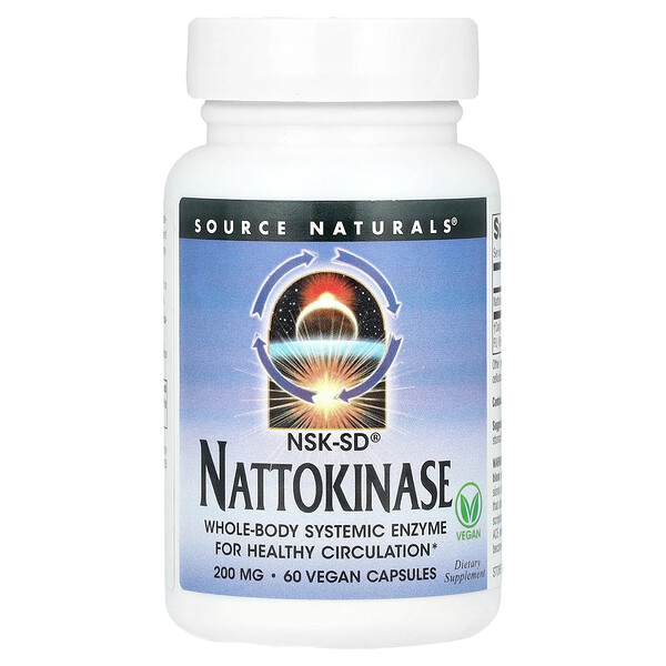 NSK-SD®, Nattokinase , 200 mg, 60 Vegan Capsules (Веганские капсулы) Source Naturals