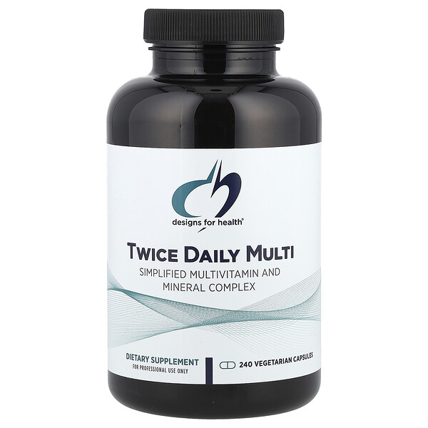 Twice Daily Multi, 240 Vegetarian Capsules (Вегетарианские капсулы) Designs for Health