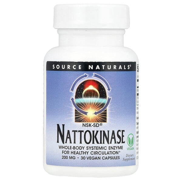 NSK-SD®, Nattokinase, 200 mg, 30 Vegan Capsules (Веганские капсулы) Source Naturals