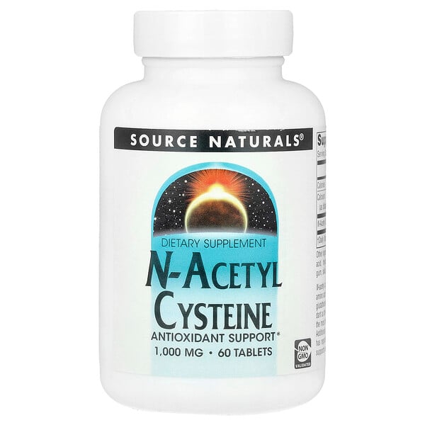 N-Acetyl Cysteine, 1,000 mg, 60 Tablets (Таблетки) Source Naturals