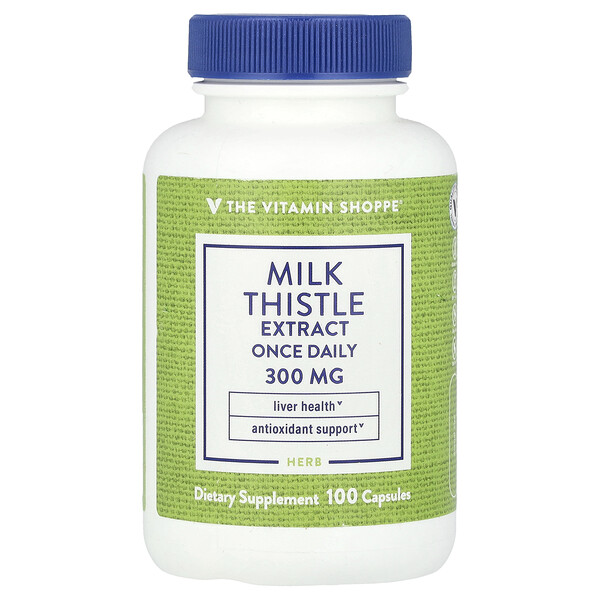 Milk Thistle Extract, Once Daily, 300 mg, 100 Capsules (Капсулы) The Vitamin Shoppe