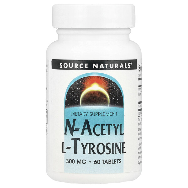 N-Acetyl L-Tyrosine, 300 mg, 60 Tablets (Таблетки) Source Naturals