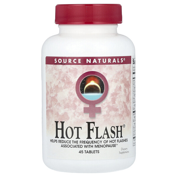 Hot Flash® - 45 таблеток для поддержки при приливах и симптомах менопаузы Source Naturals