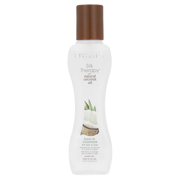 Silk Therapy® with Natural Coconut Oil, Leave-in Treatment for Hair & Skin, 2.26 fl oz (67 ml) Biosilk