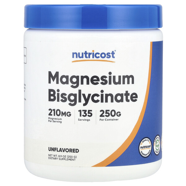 Magnesium Bisglycinate, Unflavored (Без вкуса), 8.9 oz (Унции) (250 g) Nutricost