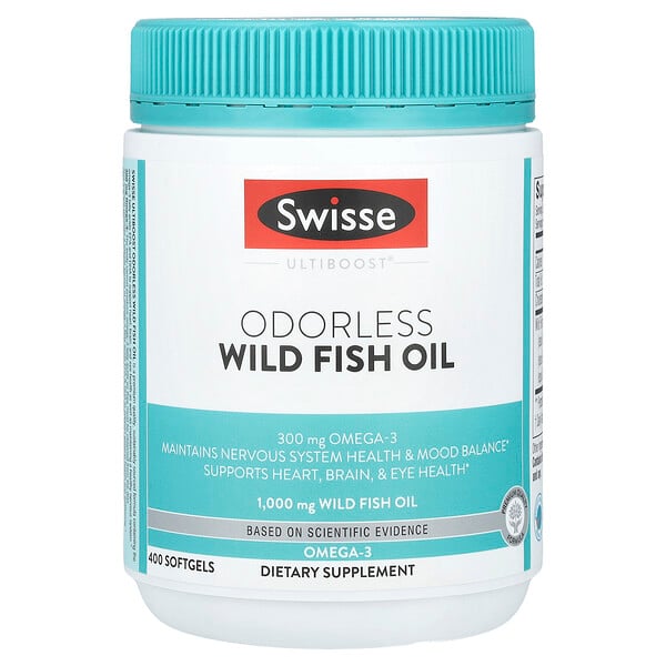 Ultiboost®, Odorless Wild Fish Oil, 1,000 mg, 400 Softgels (Мягкие капсулы) Swisse