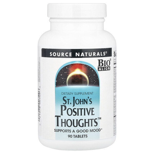 St. John's Positive Thoughts™, 90 Tablets (Таблетки) Source Naturals