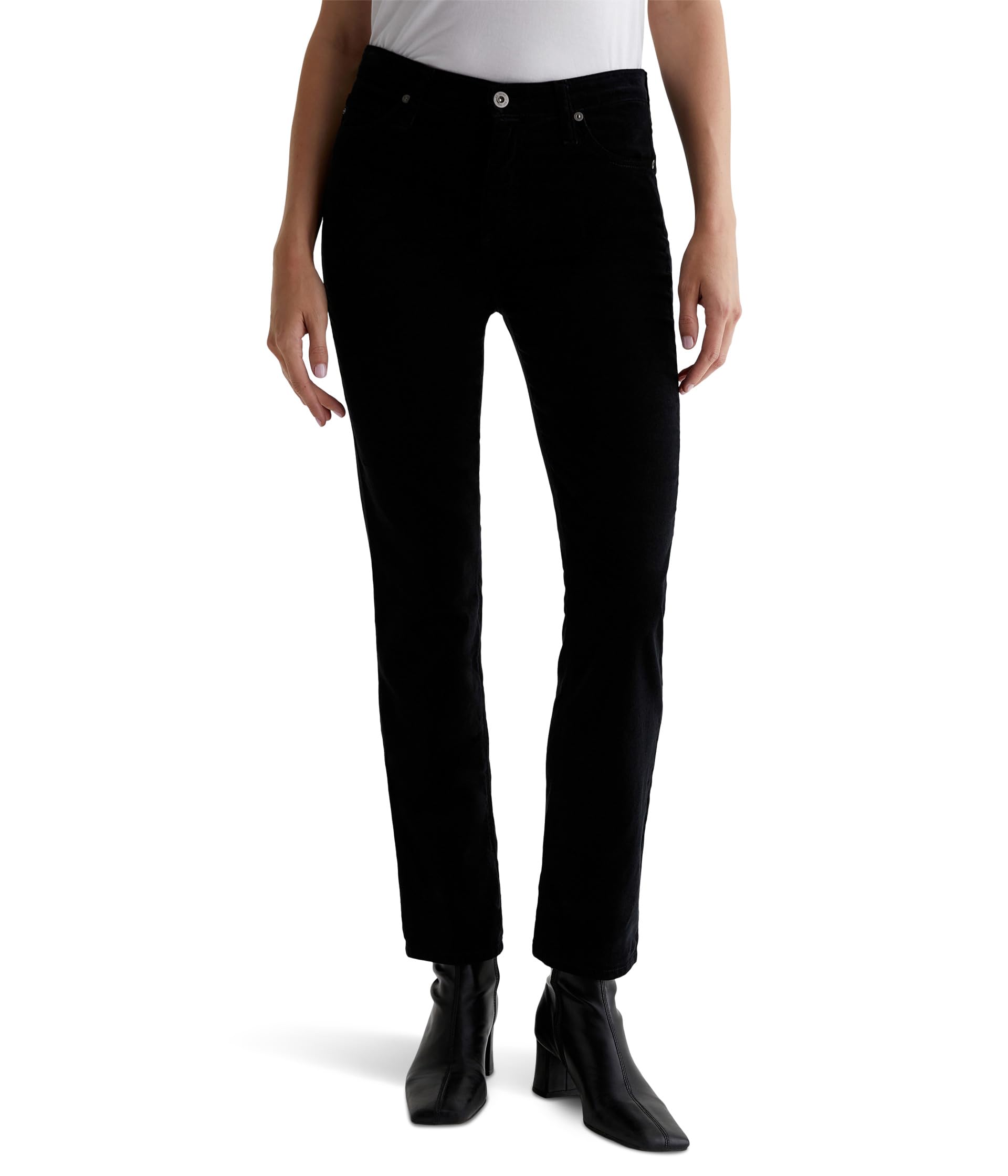 Женские Джинсы AG Jeans Mari Mid Rise Slim Straight Super Black AG Jeans