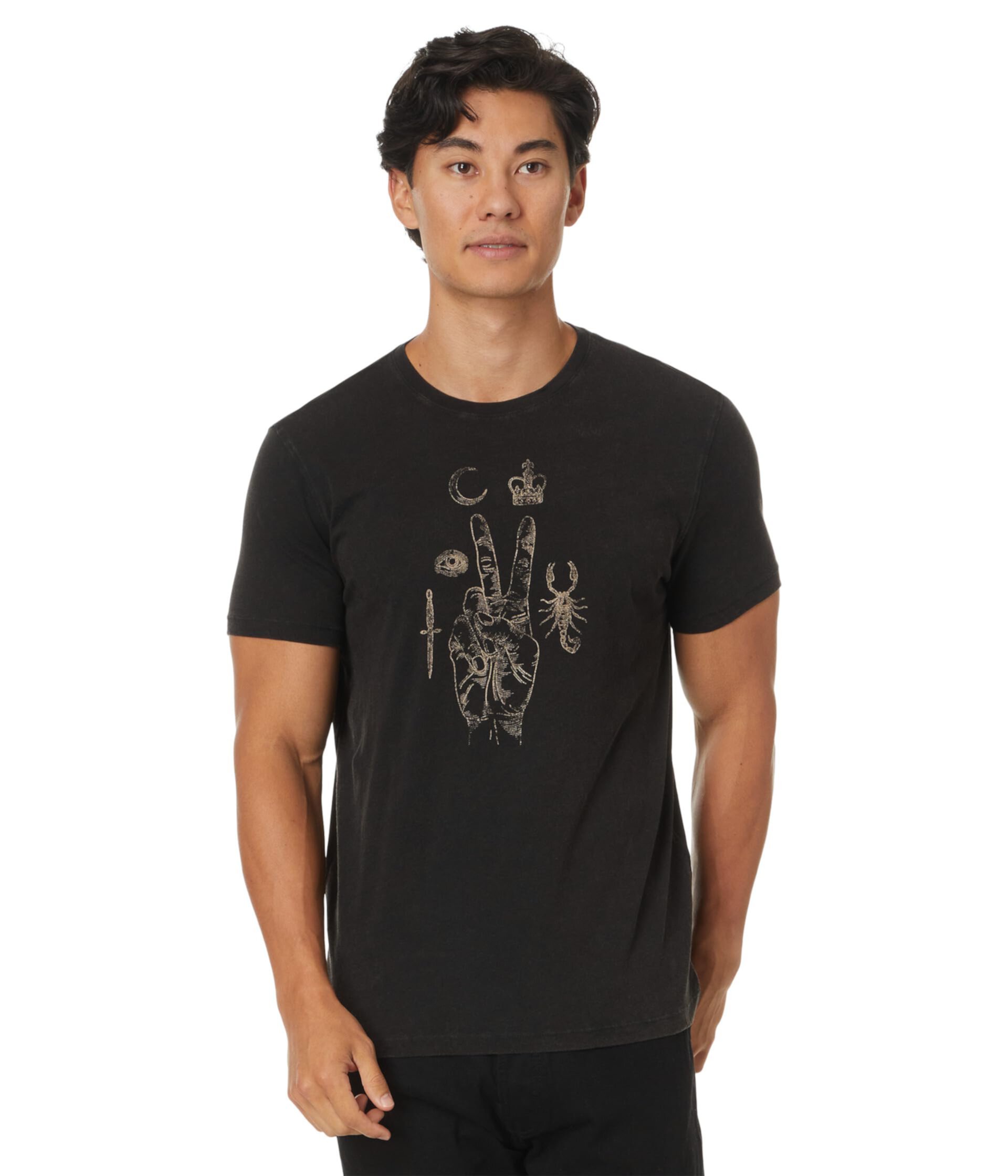 Мужская Футболка John Varvatos Elements Peace Tee KG6737W24 John Varvatos