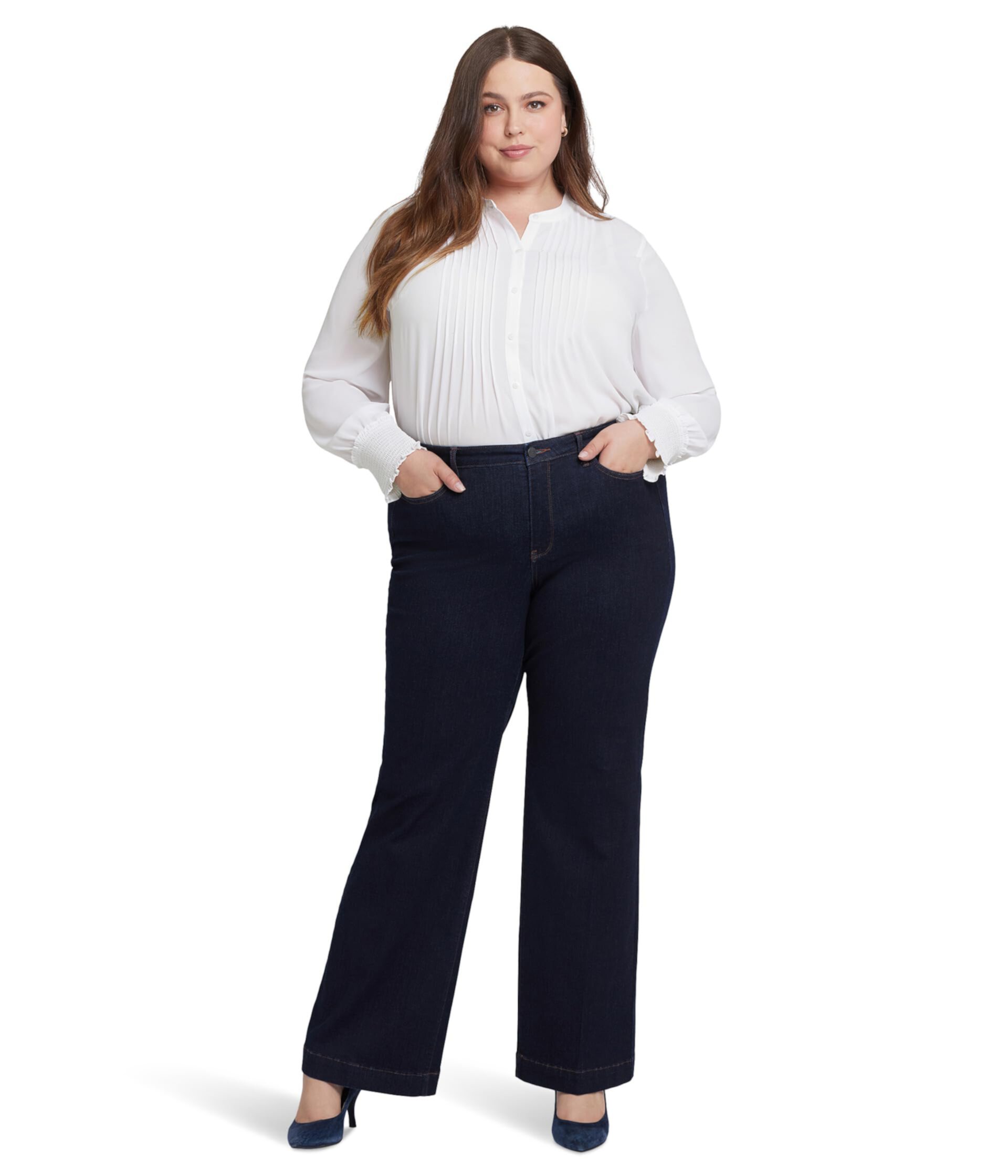 Женские Джинсы bootcut NYDJ Plus Size Teresa Wide Leg in Magical NYDJ