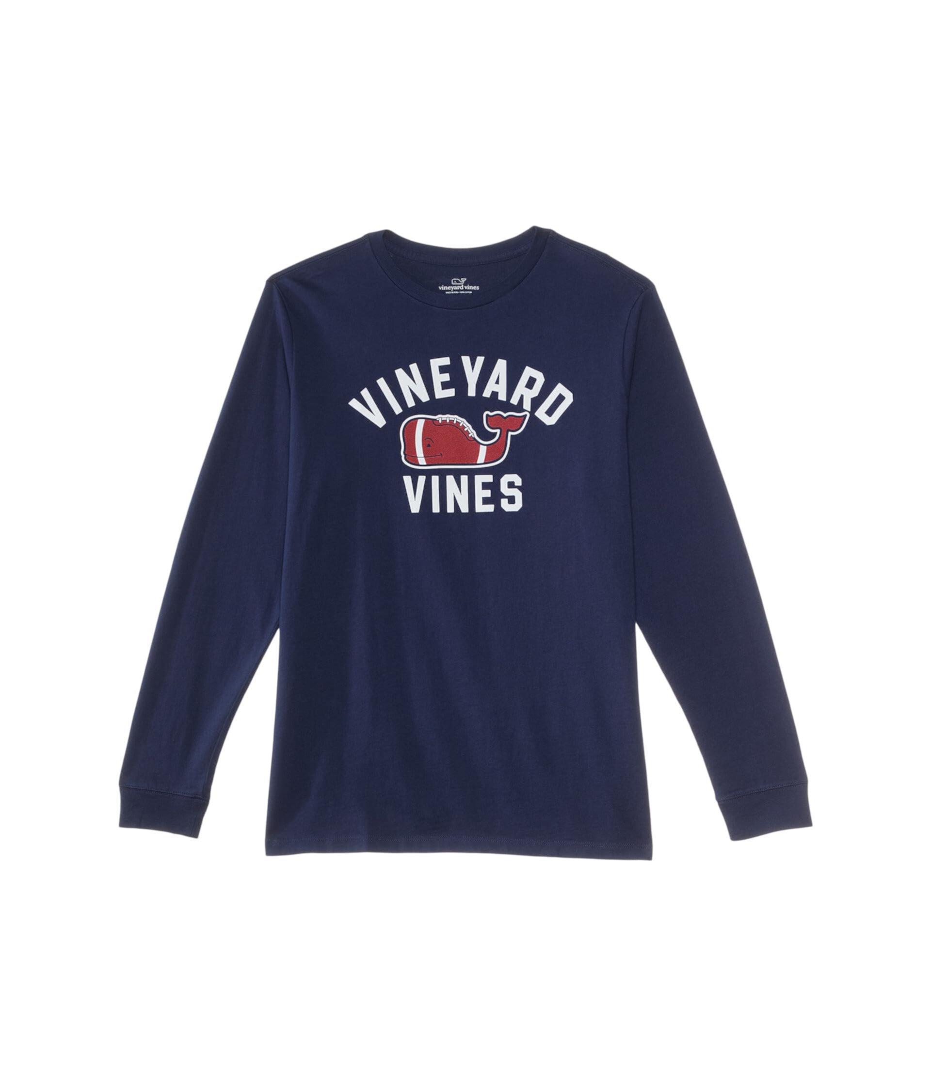 Хлопковая футболка с длинным рукавом Vineyard Vines для мальчиков с фактурой Vineyard Vines Kids