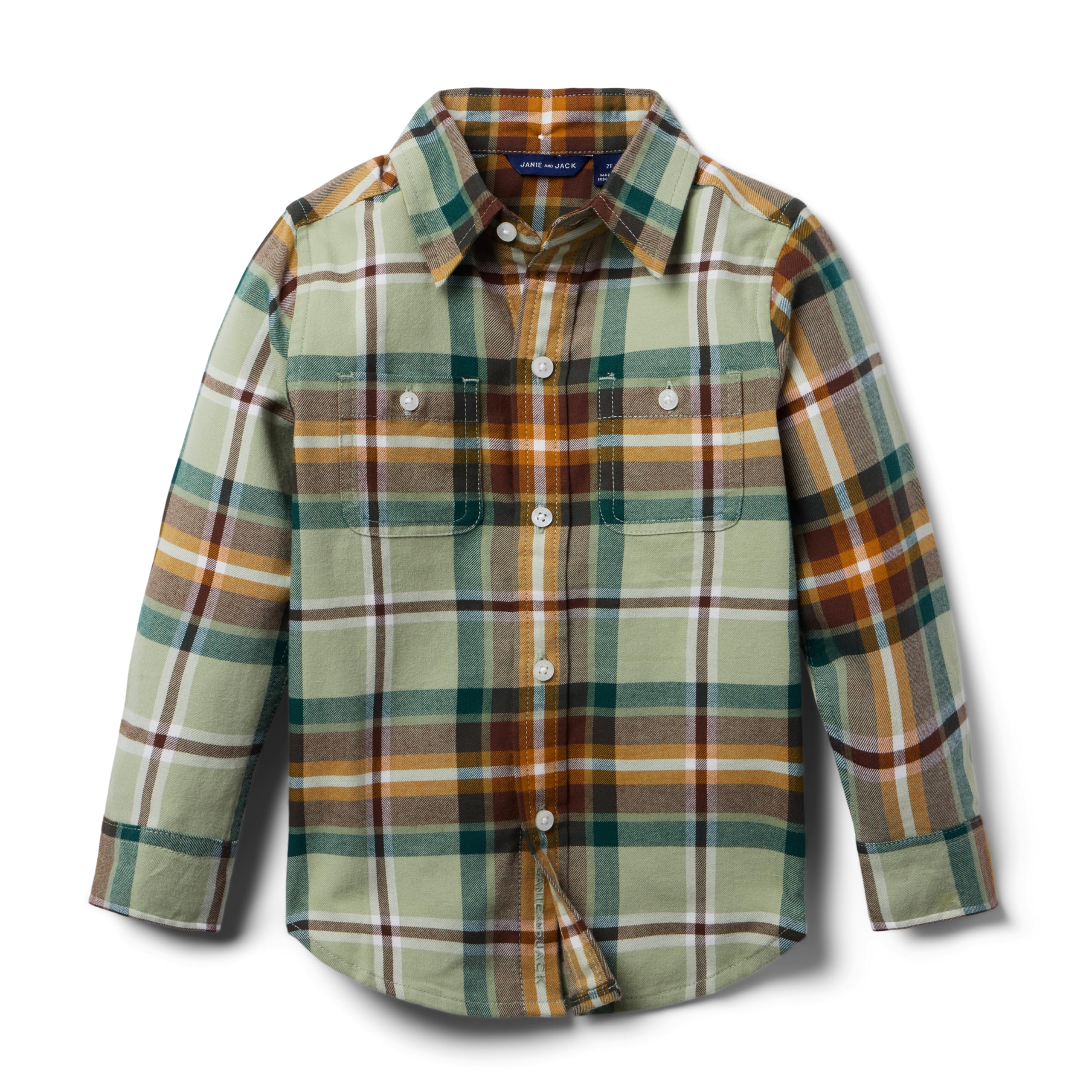 Рубашка Janie and Jack Brushed Plaid Button-Up Janie and Jack