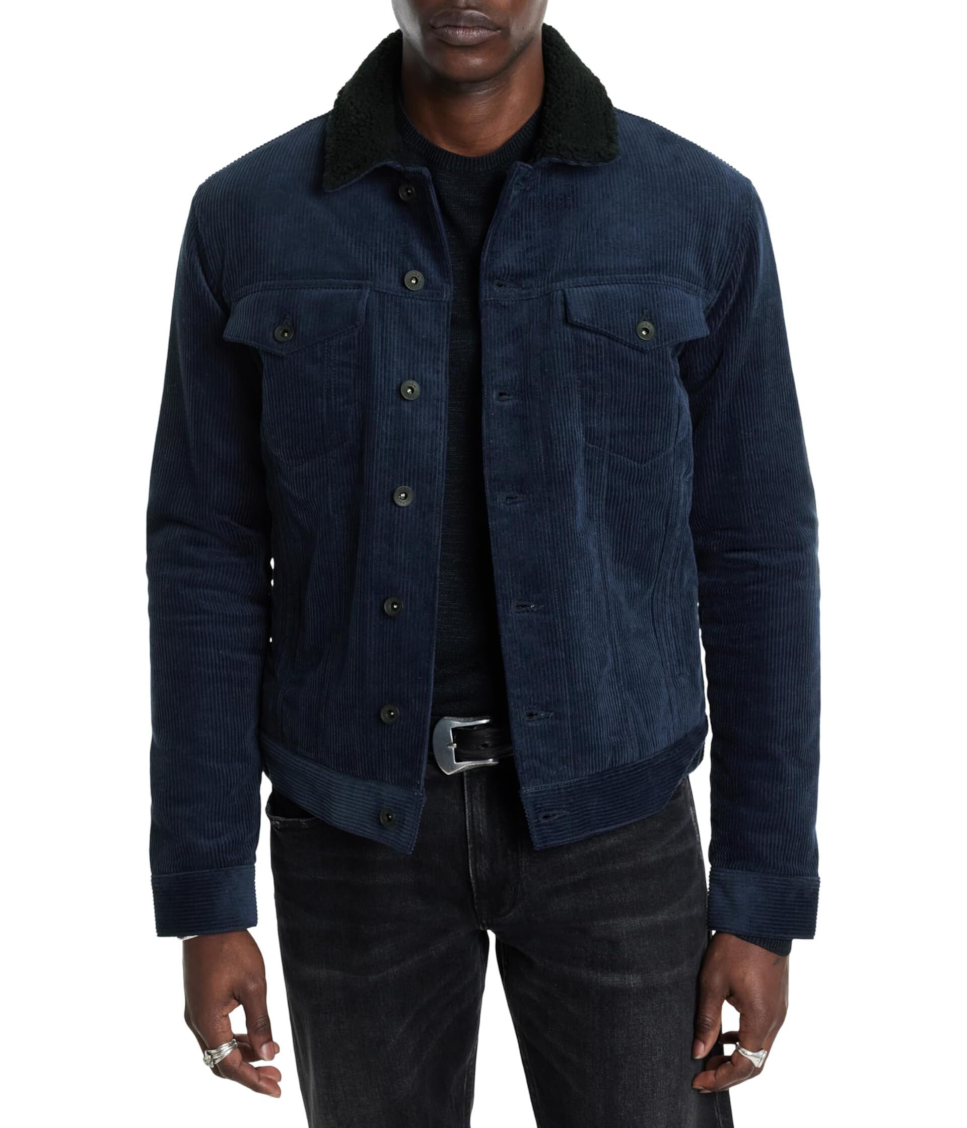 Мужская Повседневная куртка John Varvatos Sawyer Trucker Jacket O2278W24 John Varvatos