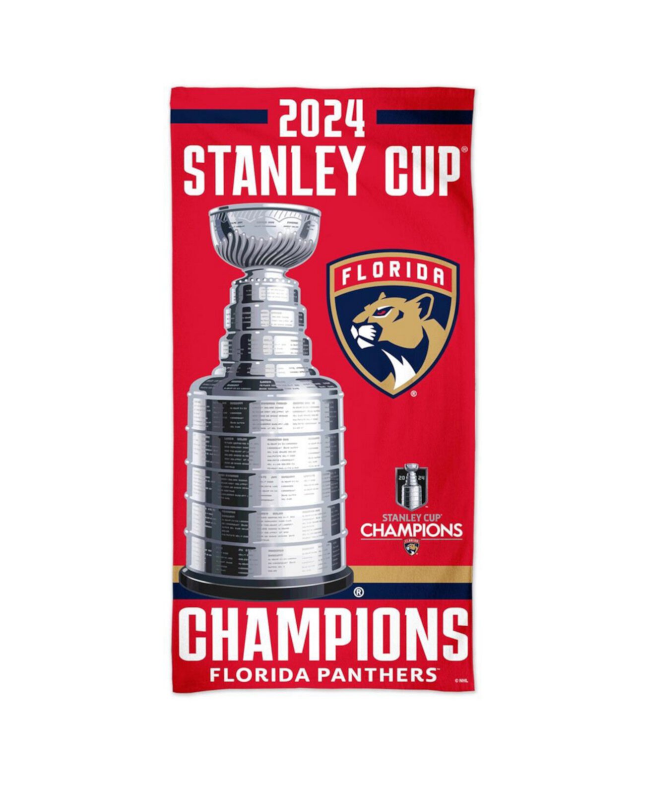 Florida Panthers 2024 Stanley Cup Champions 30" x 60" Spectra Beach Towel Wincraft