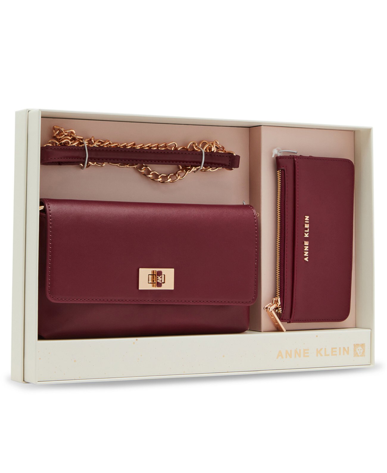 Сумка через плечо Anne Klein 3 Piece Gift Set With Turn Lock Clutch Anne Klein