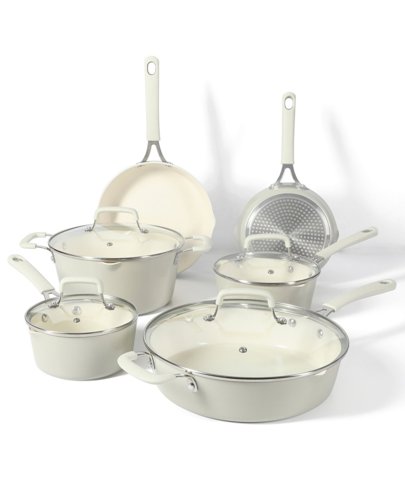 Heathland Premium Non-Stick Aluminum Induction 10-Pc. Cookware Set, Created for Macy's Martha Stewart