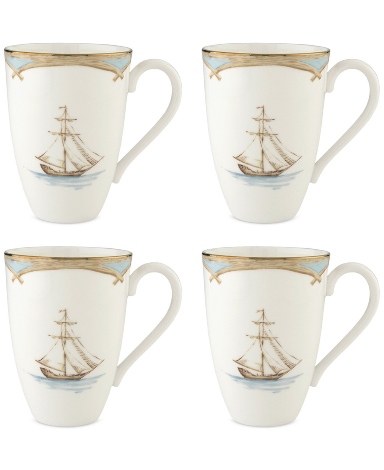 British Colonial Tradewind Mugs, Set of 4 Lenox