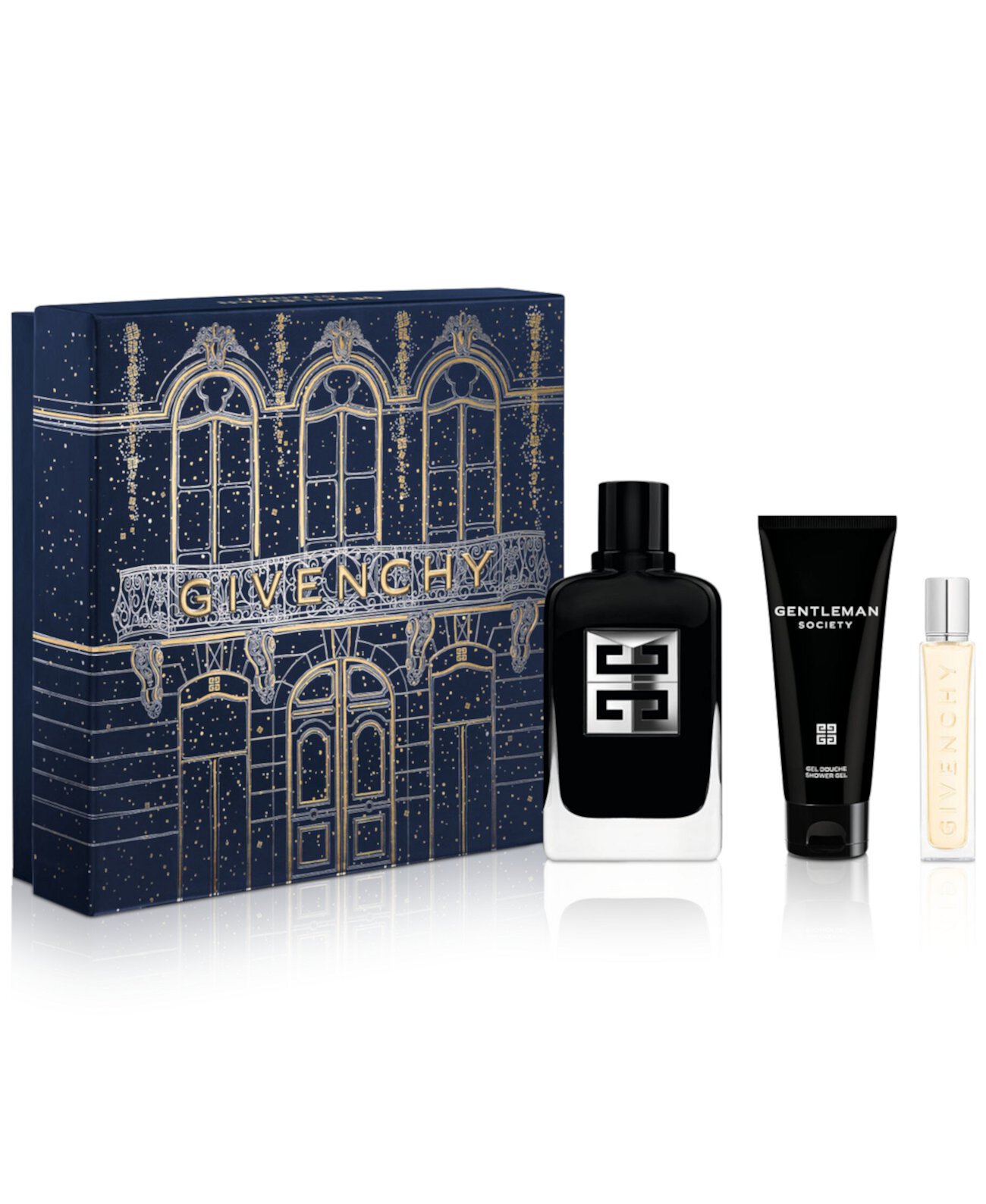 Набор парфюмерии для мужчин с Eau de Parfum Gentleman Society, 3 предмета: 100 мл, гель для душа, 75 мл, спрей 12 мл Givenchy