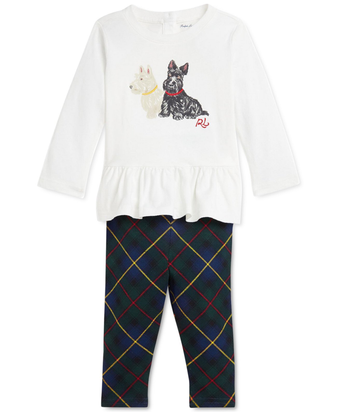 Детский Комплект Одежды Polo Ralph Lauren Baby Peplum Top & Printed Leggings Set Polo Ralph Lauren