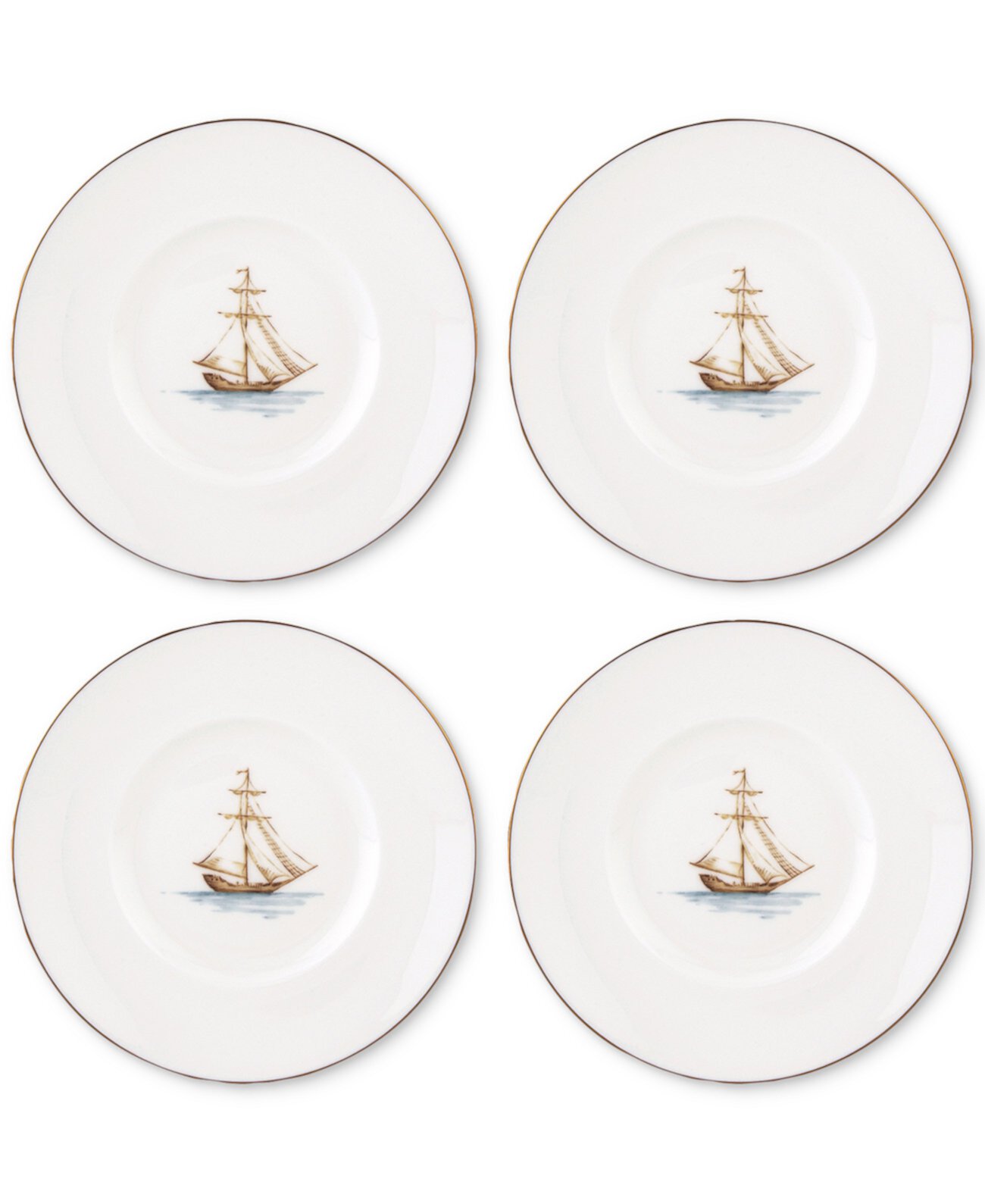 British Colonial Tradewind Dessert Plates, Set of 4 Lenox