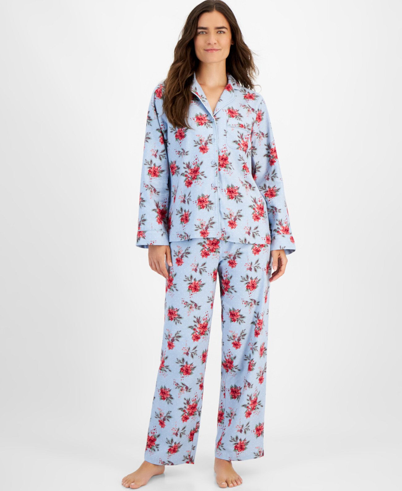 Women's 2-Pc. Cotton Flannel Packaged Pajamas Set, Created for Macy's Charter Club