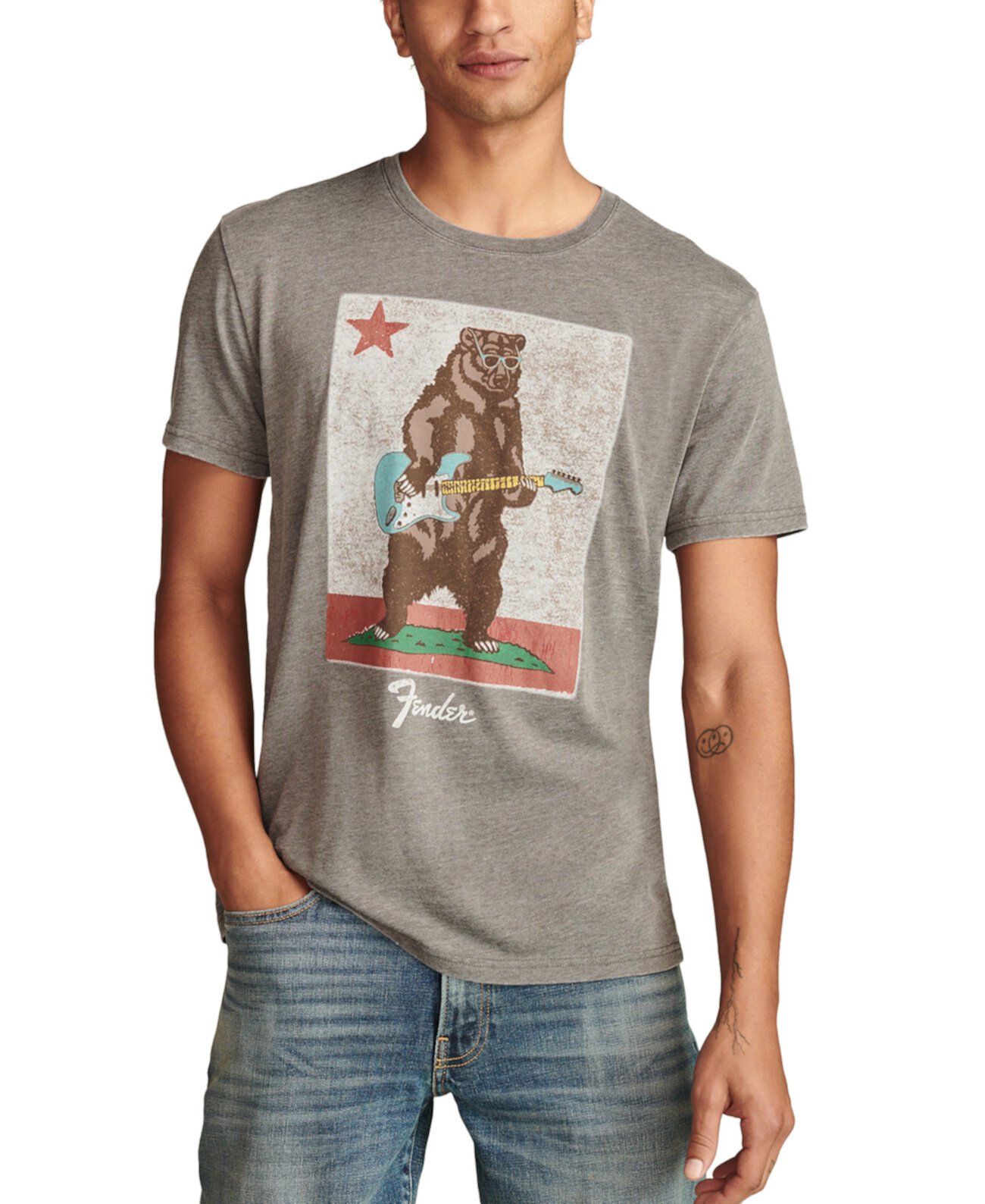 Мужская Футболка Lucky Brand Fender Bear Graphic Lucky Brand