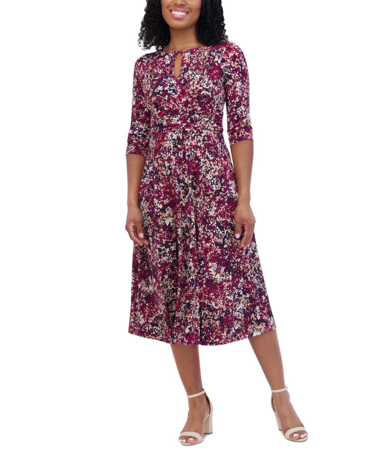 Женское Платье Jessica Howard Petite Printed Keyhole Midi Jessica Howard