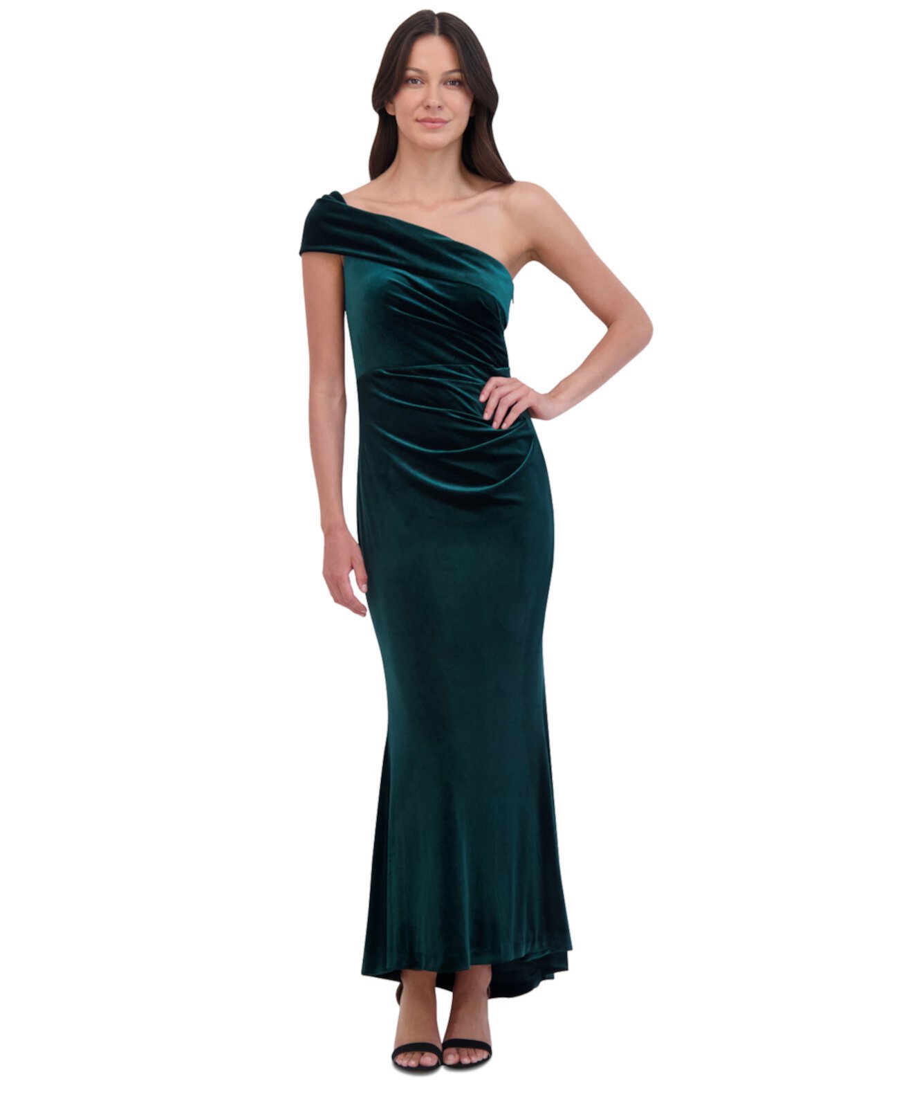 Женское Платье Eliza J Petite One-Shoulder Stretch-Velvet Gown Eliza J