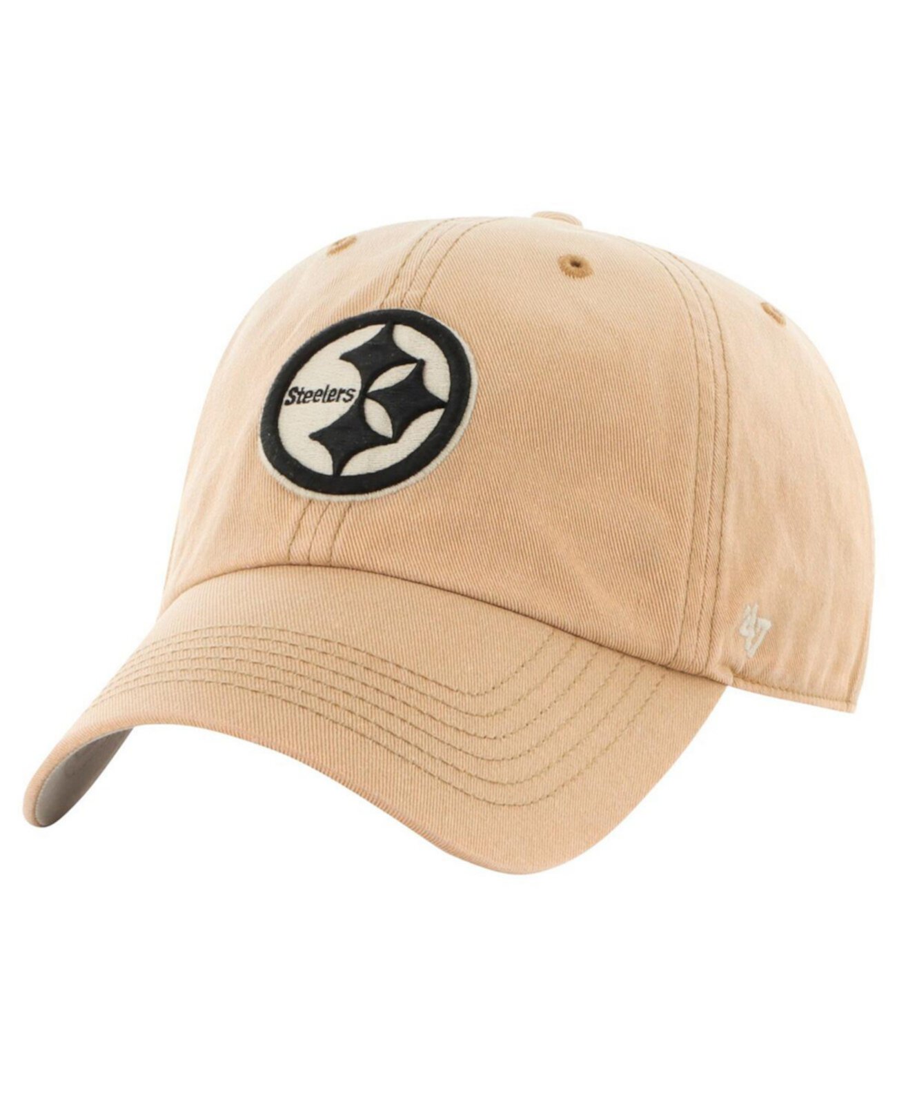 Бейсболка '47 Brand Men's Khaki Pittsburgh Steelers Dusted Relaxed Franchise Fitted Hat '47 Brand