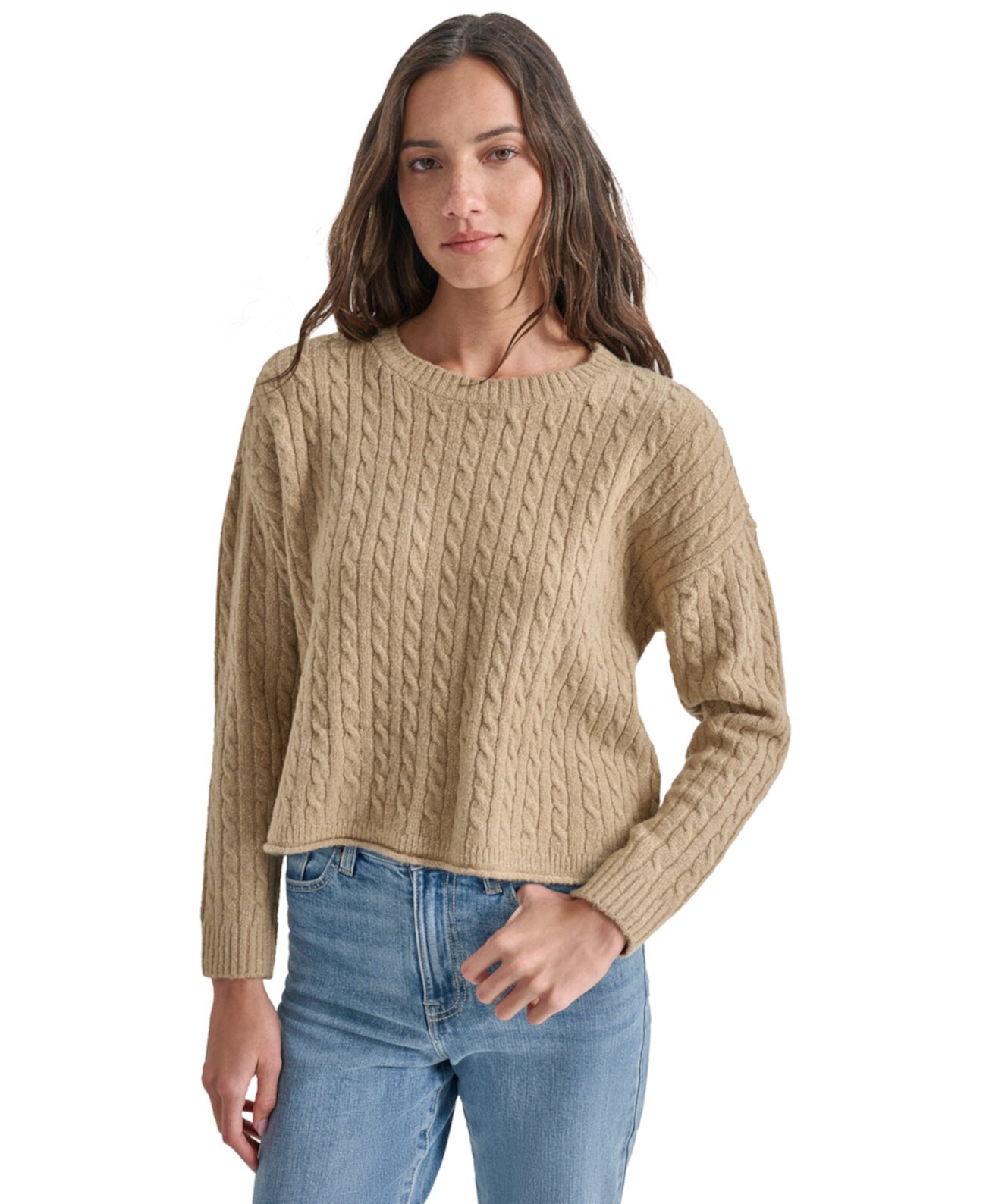 Женский Пуловер DKNY Petite Crewneck Cable-Knit DKNY