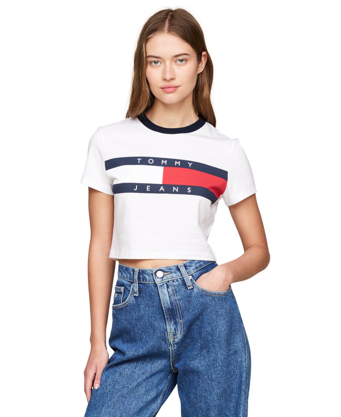 Женская Укороченная Футболка Tommy Jeans С Флагом Tommy Jeans