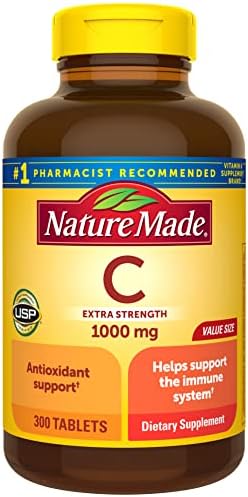 Nature Made Extra Strength Vitamin C 1000 mg, Dietary Supplement for Immune Support, 100 Tablets, 100 Day Supply Nature Made