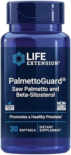 Life Extension PalmettoGuard Saw Palmetto & Beta-Sitosterol – Supports Healthy Prostate Function & Hormone Metabolism Health – Supplements for Men - Gluten-Free, Non-GMO – 30 softgels Life Extension