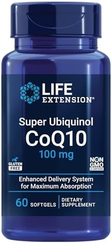 Life Extension Super Ubiquinol CoQ10 100 mg – For Heart Health & Anti-Aging - Cholesterol & Energy Management Supplement – Coenzyme Q10 for Organs - Gluten-Free, Non-GMO – 60 Softgels (Мягкие капсулы) Life Extension