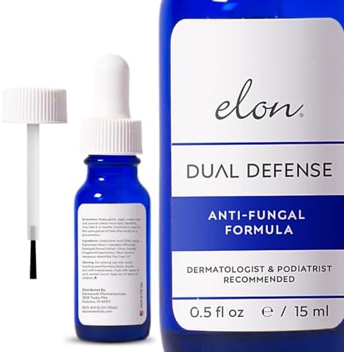 Elon Dual Defense Anti-Fungal Formula | 25% Undecylenic Acid | Treat & Eliminate Nail Fungus | Dermatologist & Podiatrist Recommended Elon