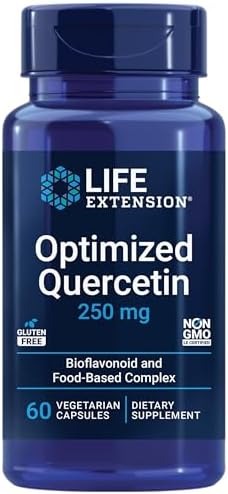 Life Extension Optimized Quercetin 250 mg - Non-GMO, Gluten Free - with vitamin C and Camu-Camu Extract - 60 Vegetarian Capsules Life Extension