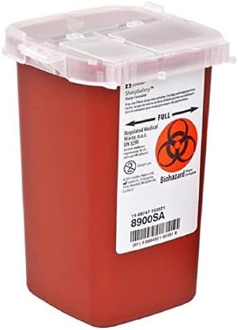 Container Sharps Autodrop Phlebotomy Red 1qt Ea by, Kendall Company Kendall