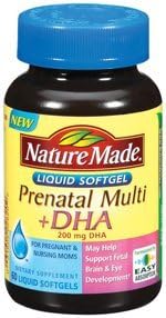 Nature Made Prenatal + DHA 200 mg Multivitamin Softgels (Мягкие капсулы) 60 Ct Nature Made