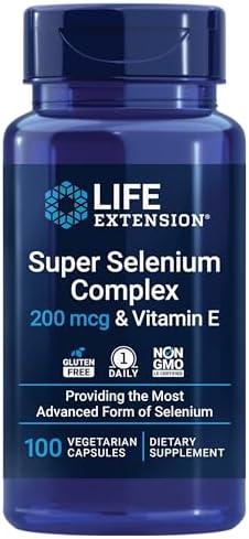 Life Extension Super Selenium Complex with Vitamin E – Cellular Health & Longevity Support – Gluten-Free, Non-GMO, Vegetarian –100 Capsules (Капсулы)(Pack of 1) Life Extension