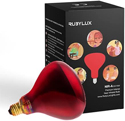 RubyLux NIR-A Near Infrared Bulb Grade A - 250W Red 1 Count RubyLux