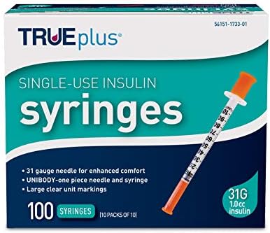 TRUEplus - Insulin Syringes 31g 1.0cc 5/16" (Pack of 100) TRUEplus