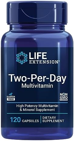 Life Extension Two-Per-Day Multivitamin - for Heart, Brain, Blood Vessel & Cellular Health – Essential Vitamins & Minerals for Well-Being - Two Per Day - Gluten-Free – Non-GMO – 60 Capsules (Капсулы) Life Extension