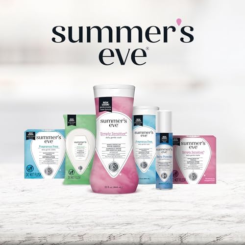 Summer's Eve Simply Sensitive Daily Gentle Feminine Wipes, Removes Odor, pH balanced, 32 count, 4 Pack Summer's Eve