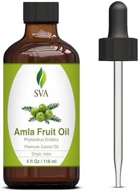 SVA Amla Oil 4oz (118ml) Premium Carrier Oil With Dropper For Hair Care, Hair Oiling, Scalp Massage, & Skin Care SVA ORGANICS